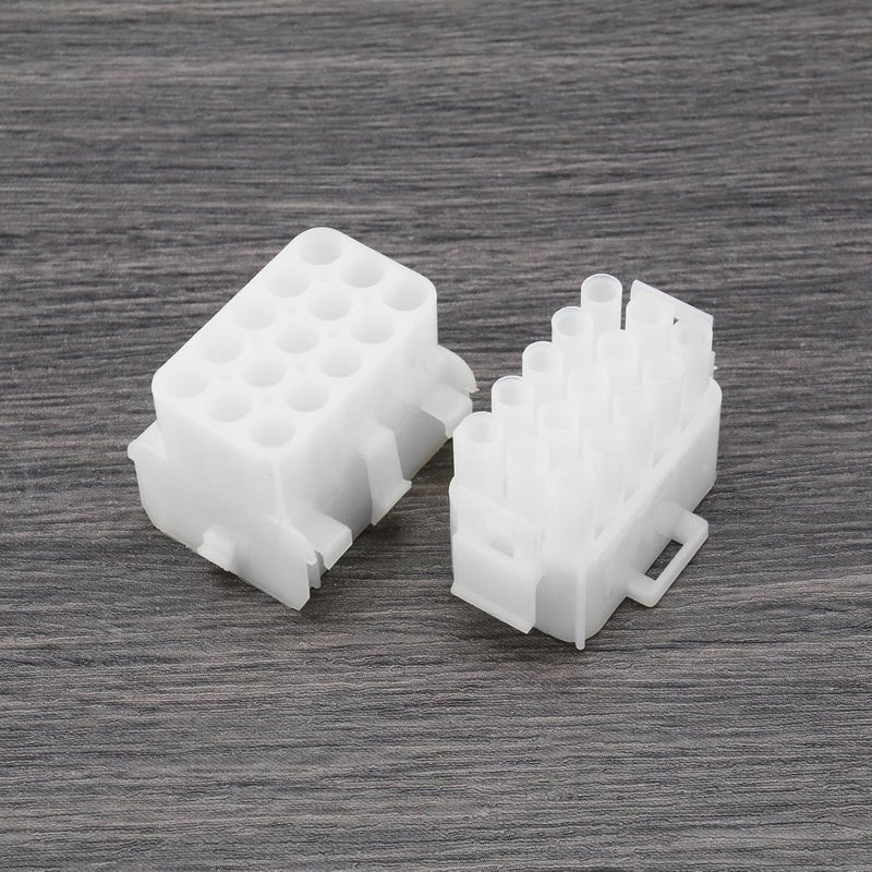 ECSiNG 2 Set Automotive Cable Connector 15 Pin Connector Plastic Male Female Connector Metal Male Female Terminal for Different Automotive Cable Connection 14-20 AWG Wire - Image 5